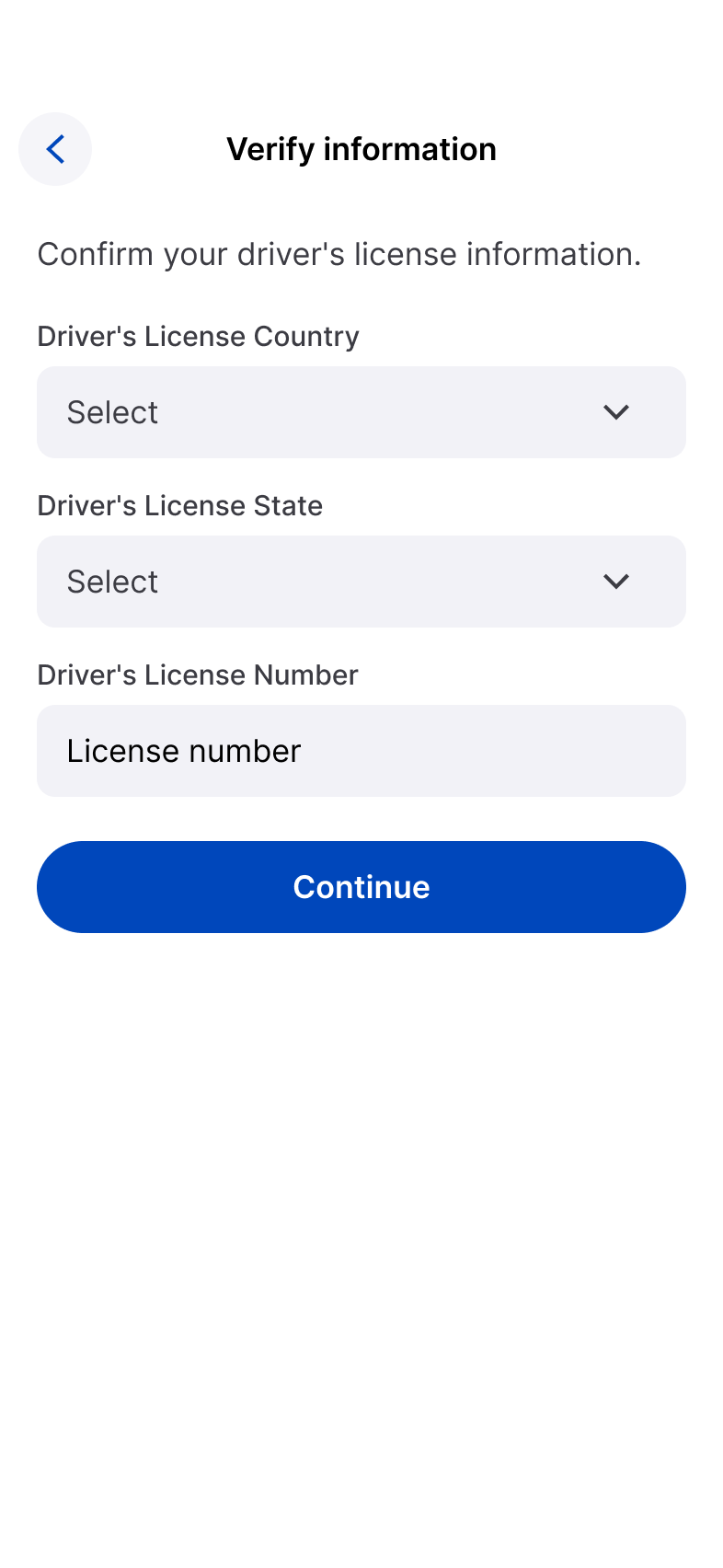 iOS identity verification screen
