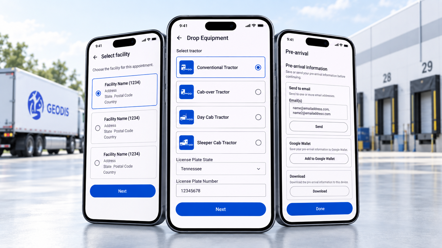 GEODIS Driver Mobile workflow experience.