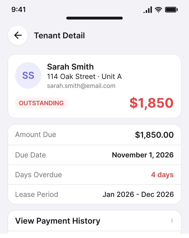 iOS tenant detail.