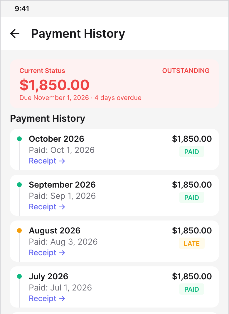 Android payment history.