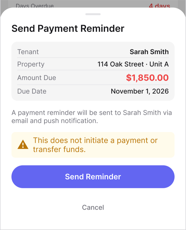 Android payment reminder.