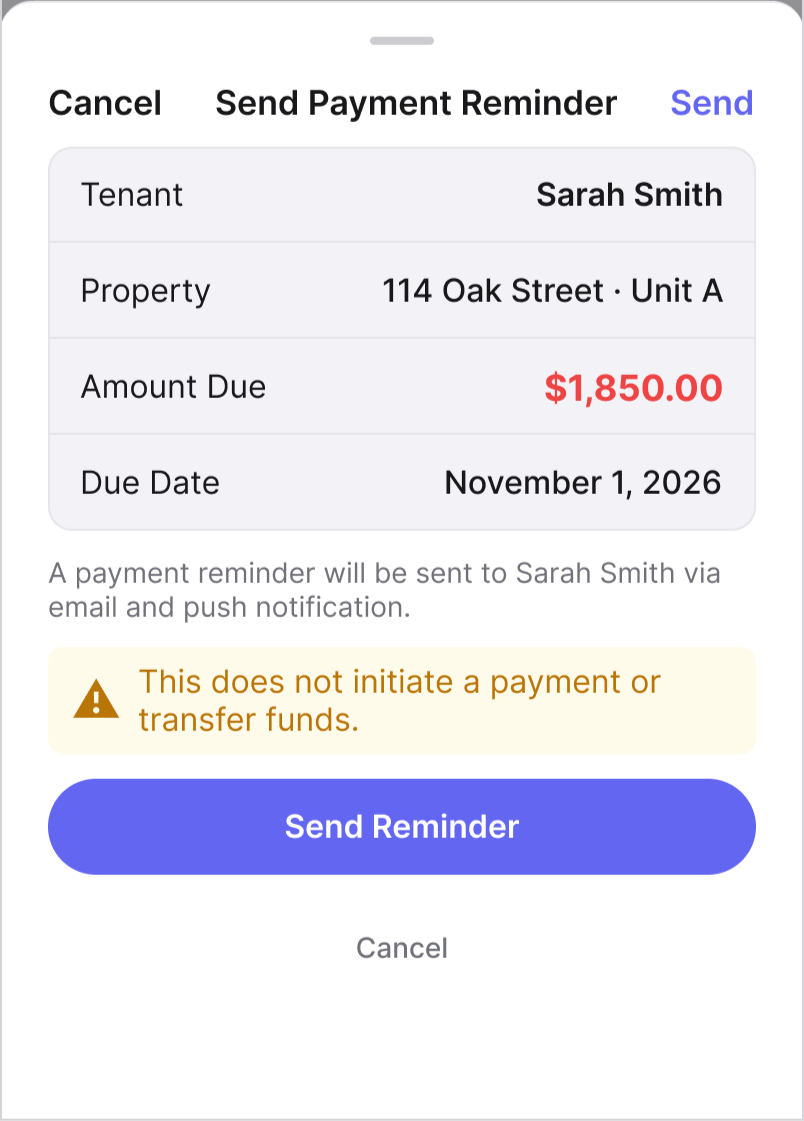 iOS payment reminder.